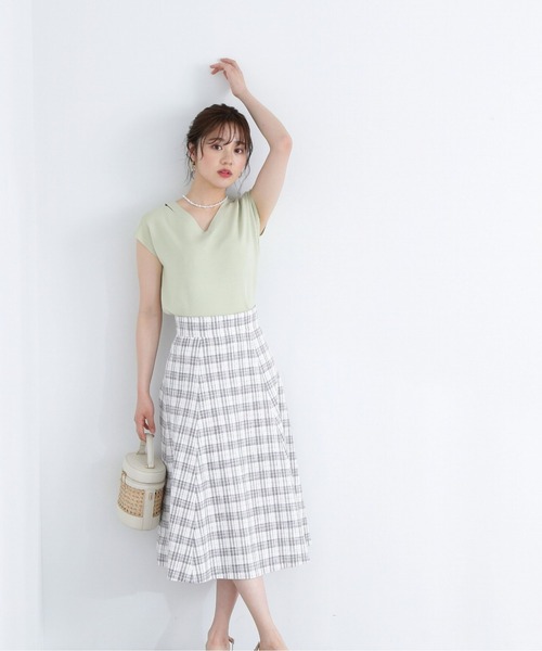 PROPORTION BODY DRESSING(プロポーションボディドレッシング)の「デコルテカットニット / 1213170502(ニット/セーター・レディース・ライトグリーン/ホワイト/ネイビー・FREE)」の3枚目の写真