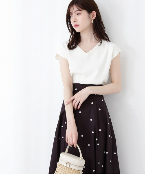 PROPORTION BODY DRESSING(プロポーションボディドレッシング)の「デコルテカットニット / 1213170502(ニット/セーター・レディース・ライトグリーン/ホワイト/ネイビー・FREE)」の4枚目の写真