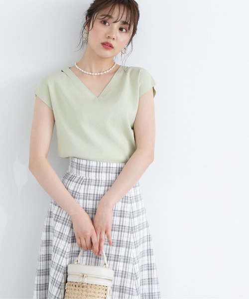 PROPORTION BODY DRESSING(プロポーションボディドレッシング)の「デコルテカットニット / 1213170502(ニット/セーター・レディース・ライトグリーン/ホワイト/ネイビー・FREE)」の8枚目の写真