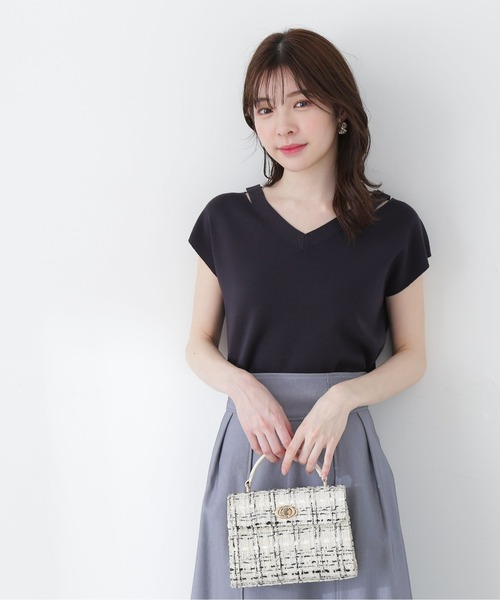 PROPORTION BODY DRESSING(プロポーションボディドレッシング)の「デコルテカットニット / 1213170502(ニット/セーター・レディース・ライトグリーン/ホワイト/ネイビー・FREE)」の11枚目の写真
