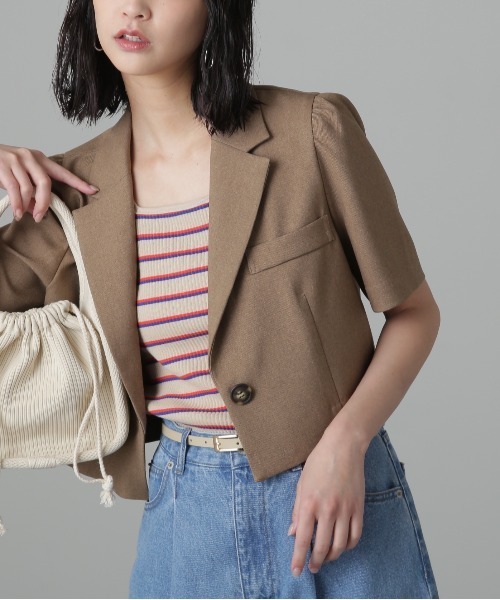 FREE'S MART(フリーズマート)の「◆マルチボーダースクエアネックタンク(タンクトップ・レディース・ブルー/ベージュ系その他・FREE)」の3枚目の写真