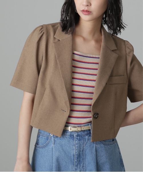 FREE'S MART(フリーズマート)の「◆マルチボーダースクエアネックタンク(タンクトップ・レディース・ブルー/ベージュ系その他・FREE)」の4枚目の写真