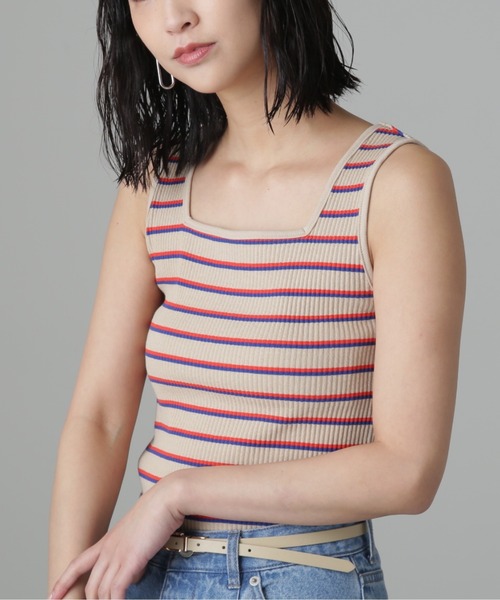 FREE'S MART(フリーズマート)の「◆マルチボーダースクエアネックタンク(タンクトップ・レディース・ブルー/ベージュ系その他・FREE)」の12枚目の写真