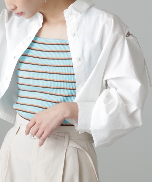 FREE'S MART(フリーズマート)の「◆マルチボーダースクエアネックタンク(タンクトップ・レディース・ブルー/ベージュ系その他・FREE)」の15枚目の写真