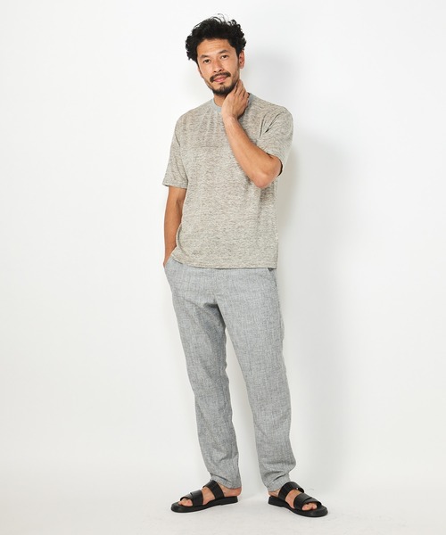 MEN'S BIGI（メンズビギ）の「リバイバルヴィンテージリネンTシャツ（Tシャツ/カットソー・メンズ・グレー/ネイビー/オレンジ・01/02/03）」の4枚目の写真