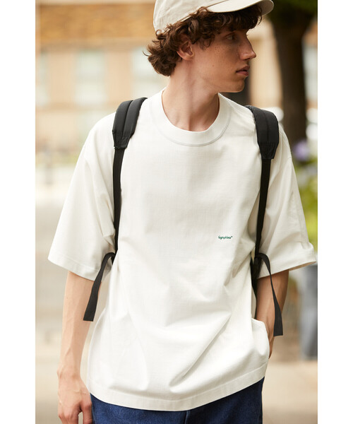 GYMPHLEX（ジムフレックス）の「Gymphlex |  ロゴ刺繍 半袖ビッグTシャツ MEN（Tシャツ/カットソー・メンズ・ネイビー/ロイヤルブルー/チャコール/オフホワイト/イエロー/グリーン・L/M）」の2枚目の写真