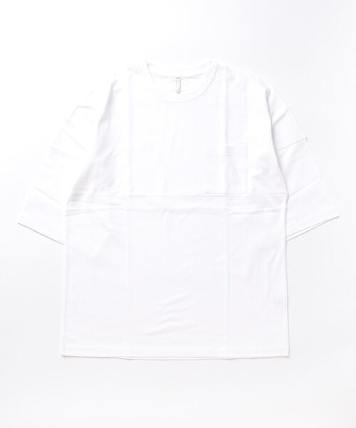 VIBGYOR(ヴィブジョー)の「ミドルウエイト天竺(BEY)(Tシャツ/カットソー・メンズ・ネイビー/ホワイト/グリーン/オレンジ系その他/ホワイト×ブラック/ブラック/エメラルド・MEDIUM/LARGE)」の2枚目の写真
