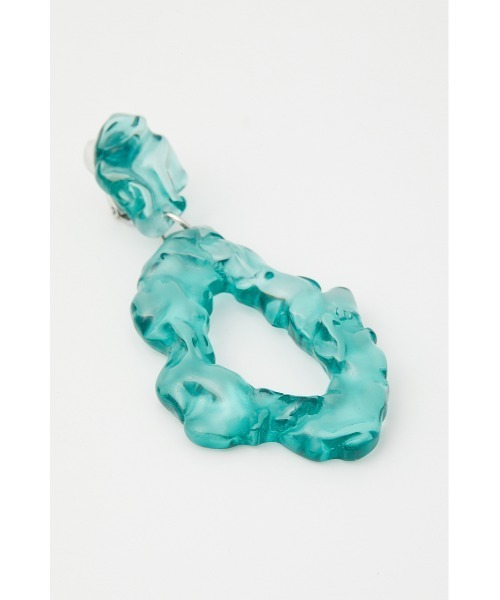 SLY（スライ）の「CLEAR DEFORMATION EARRINGS クリア ディフォーメーション イヤリング（イヤリング・レディース・グリーン/クリア・FREE）」の4枚目の写真