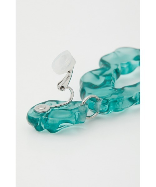 SLY（スライ）の「CLEAR DEFORMATION EARRINGS クリア ディフォーメーション イヤリング（イヤリング・レディース・グリーン/クリア・FREE）」の6枚目の写真