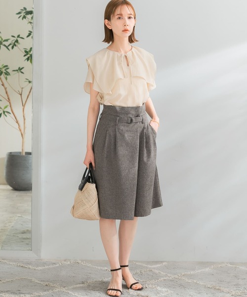 URBAN RESEARCH ROSSO WOMEN(アーバンリサーチ ロッソ)の「ミドルラップハーフパンツ(その他パンツ・レディース・ホワイト系その他/ブラウン/アイボリー・36/38)」の7枚目の写真