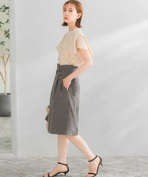 URBAN RESEARCH ROSSO WOMEN(アーバンリサーチ ロッソ)の「ミドルラップハーフパンツ(その他パンツ・レディース・ホワイト系その他/ブラウン/アイボリー・36/38)」の8枚目の写真