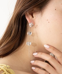 クリアボール3連ピアス