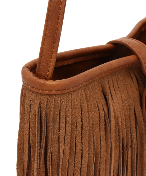 mystic（ミスティック）の「フリンジポシェット（ショルダーバッグ・レディース・キャメル/ベージュ/ピンク・ﾌﾘ-）」の5枚目の写真