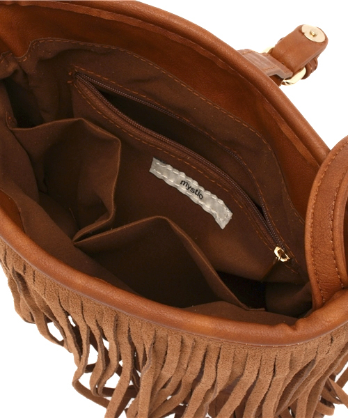 mystic（ミスティック）の「フリンジポシェット（ショルダーバッグ・レディース・キャメル/ベージュ/ピンク・ﾌﾘ-）」の7枚目の写真