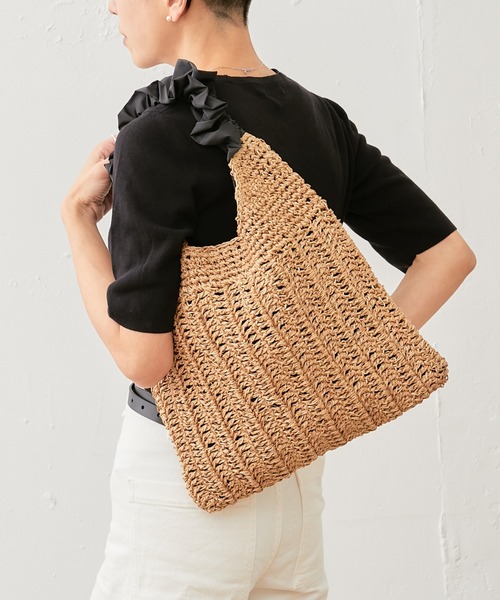 cache cache（カシュ カシュ）の「フリルワンハンドルトート（トートバッグ・レディース・ベージュ/ラベンダー/グリーン/ブラック・フリー）」の8枚目の写真