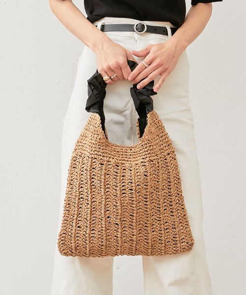 cache cache（カシュ カシュ）の「フリルワンハンドルトート（トートバッグ・レディース・ベージュ/ラベンダー/グリーン/ブラック・フリー）」の9枚目の写真