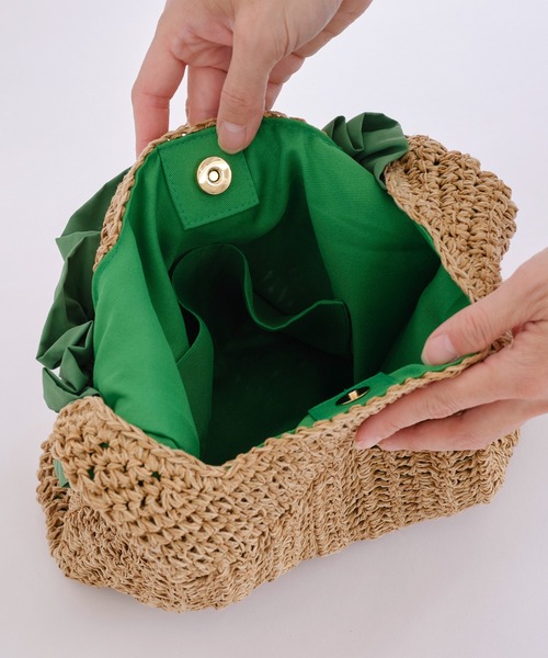 cache cache（カシュ カシュ）の「フリルワンハンドルトート（トートバッグ・レディース・ベージュ/ラベンダー/グリーン/ブラック・フリー）」の14枚目の写真