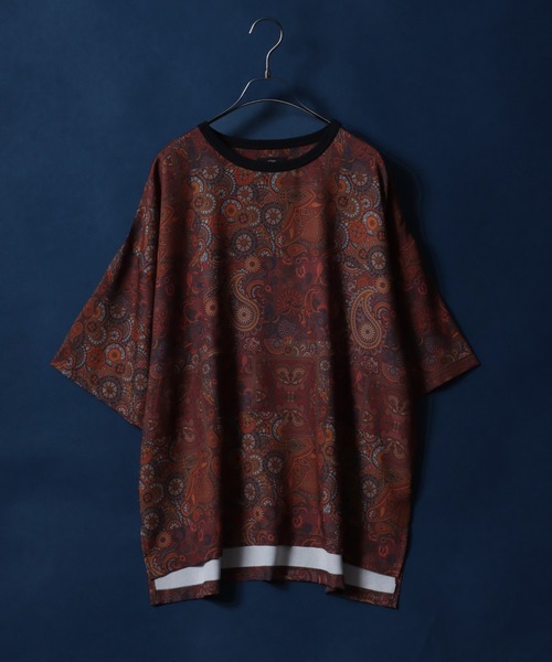 ANPAS（アンパス）の「Total Pattern Print Big Silhouette Thickness Oversized T-shirt/総柄プリント ビッグシルエット とろみTシャツ セットアップ対応（Tシャツ/カットソー・メンズ・グレー系その他/ブラック系その他3/ブラウン系その他2/ブラック系その他2/ブラウン系その他/ブラック系その他・L/M）」の5枚目の写真