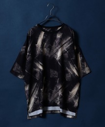 Total Pattern Print Big Silhouette Thickness Oversized T-shirt/総柄プリント ビッグシルエット とろみTシャツ セットアップ対応