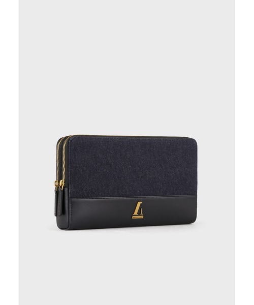 EMPORIO ARMANI（エンポリオアルマーニ）の「【エンポリオ アルマーニ】デニム カプセルコレクション ポシェット アルファロゴ（クラッチバッグ・メンズ・ダークインディゴブルー・FREE）」の4枚目の写真