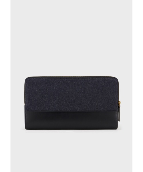 EMPORIO ARMANI（エンポリオアルマーニ）の「【エンポリオ アルマーニ】デニム カプセルコレクション ポシェット アルファロゴ（クラッチバッグ・メンズ・ダークインディゴブルー・FREE）」の2枚目の写真