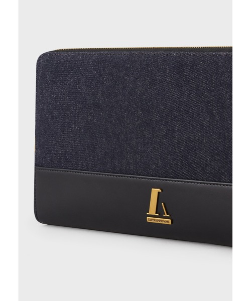 EMPORIO ARMANI（エンポリオアルマーニ）の「【エンポリオ アルマーニ】デニム カプセルコレクション ポシェット アルファロゴ（クラッチバッグ・メンズ・ダークインディゴブルー・FREE）」の6枚目の写真