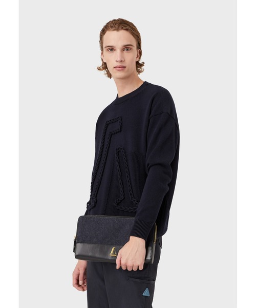 EMPORIO ARMANI（エンポリオアルマーニ）の「【エンポリオ アルマーニ】デニム カプセルコレクション ポシェット アルファロゴ（クラッチバッグ・メンズ・ダークインディゴブルー・FREE）」の5枚目の写真