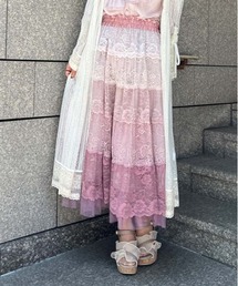 グラデカラーレーススカート