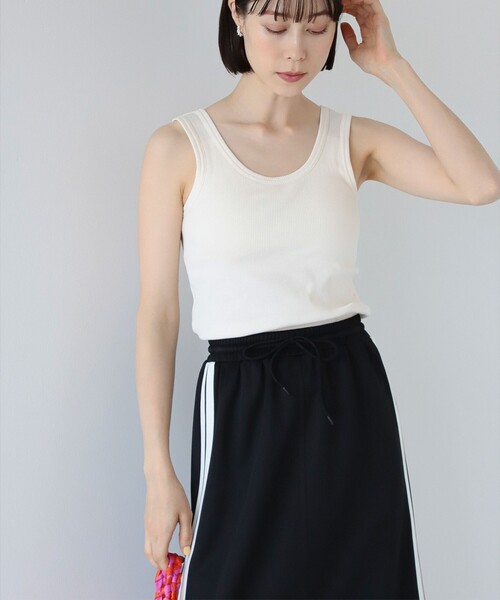 Ray BEAMS（レイビームス）の「Ray BEAMS / テレコ カップ付き タンクトップ（タンクトップ・レディース・オフホワイト/ブラック/ミント/ラベンダー・ONE SIZE）」の8枚目の写真