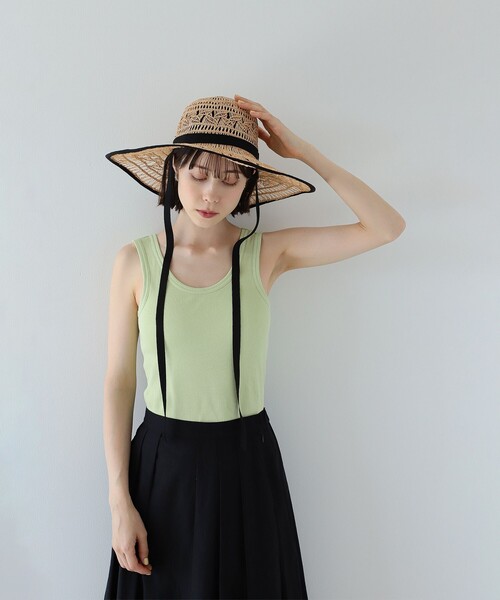 Ray BEAMS（レイビームス）の「Ray BEAMS / テレコ カップ付き タンクトップ（タンクトップ・レディース・オフホワイト/ブラック/ミント/ラベンダー・ONE SIZE）」の19枚目の写真