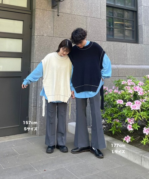 JUNRED(ジュンレッド)の「【influencer gucciさんコラボ】イージーフレアパンツ(スラックス・メンズ・チャコールグレー/ブラック/ブルー系その他4・S/M/L)」の21枚目の写真
