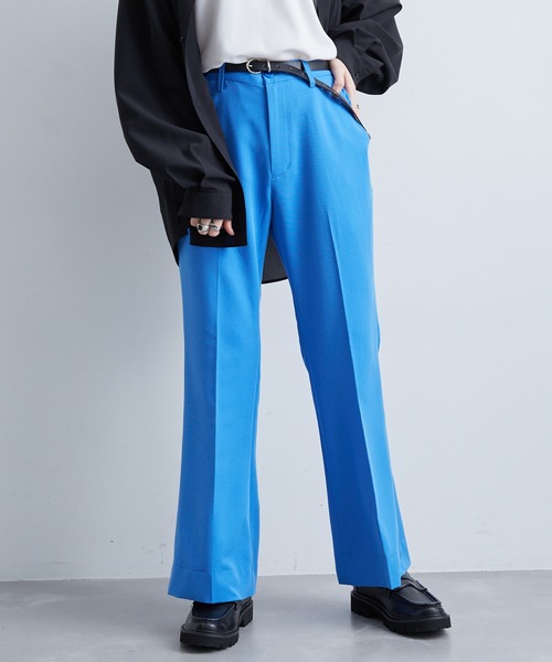 JUNRED(ジュンレッド)の「【influencer gucciさんコラボ】イージーフレアパンツ(スラックス・メンズ・チャコールグレー/ブラック/ブルー系その他4・S/M/L)」の12枚目の写真