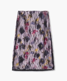 SKETCH FLOWER AND LACE SLIP SKIRT