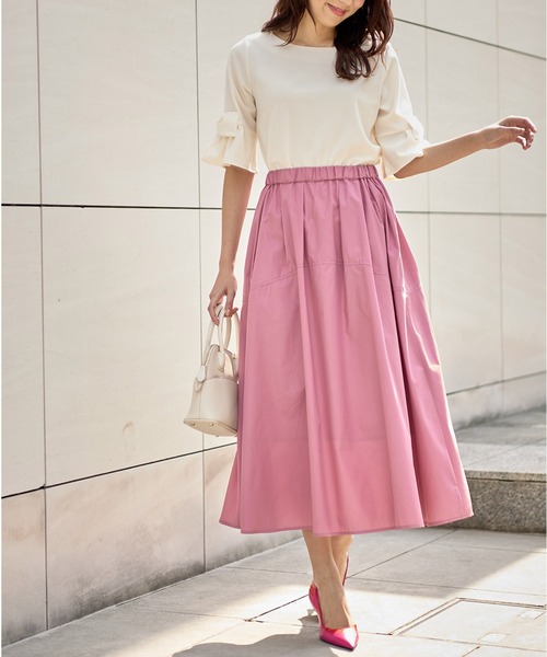 tocco closet(トッコ クローゼット)の「りぼん付き袖口フレアカットプルオーバー(Tシャツ/カットソー・レディース・グレイッシュブルー/ブラック/アイボリー/ピンク系その他・M)」の7枚目の写真