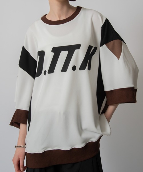 D.TT.K（ディティーティーケー）の「【ユニセックスアイテム】 RIB DETAIL GAME SHIRTS  オーバーサイズ アンフィニッシュド リブ ゲームシャツ（Tシャツ/カットソー・メンズ・ホワイト/ブラック・MEDIUM/LARGE）」の18枚目の写真