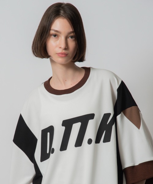 D.TT.K（ディティーティーケー）の「【ユニセックスアイテム】 RIB DETAIL GAME SHIRTS  オーバーサイズ アンフィニッシュド リブ ゲームシャツ（Tシャツ/カットソー・メンズ・ホワイト/ブラック・MEDIUM/LARGE）」の10枚目の写真