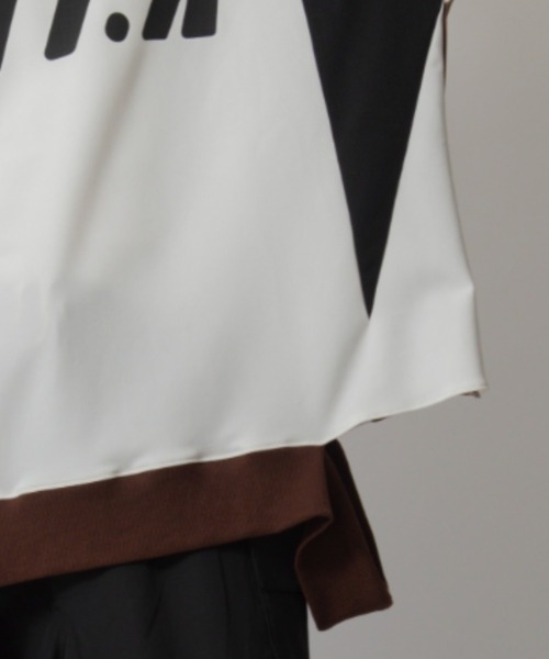 D.TT.K（ディティーティーケー）の「【ユニセックスアイテム】 RIB DETAIL GAME SHIRTS  オーバーサイズ アンフィニッシュド リブ ゲームシャツ（Tシャツ/カットソー・メンズ・ホワイト/ブラック・MEDIUM/LARGE）」の15枚目の写真