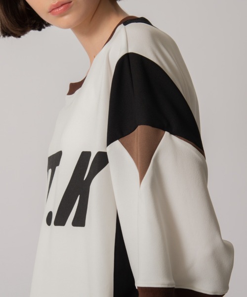 D.TT.K（ディティーティーケー）の「【ユニセックスアイテム】 RIB DETAIL GAME SHIRTS  オーバーサイズ アンフィニッシュド リブ ゲームシャツ（Tシャツ/カットソー・メンズ・ホワイト/ブラック・MEDIUM/LARGE）」の12枚目の写真