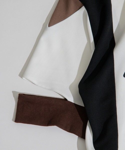 D.TT.K（ディティーティーケー）の「【ユニセックスアイテム】 RIB DETAIL GAME SHIRTS  オーバーサイズ アンフィニッシュド リブ ゲームシャツ（Tシャツ/カットソー・メンズ・ホワイト/ブラック・MEDIUM/LARGE）」の17枚目の写真