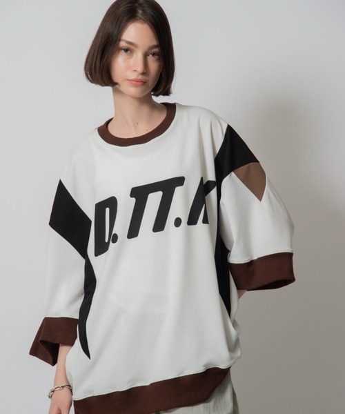 D.TT.K（ディティーティーケー）の「【ユニセックスアイテム】 RIB DETAIL GAME SHIRTS  オーバーサイズ アンフィニッシュド リブ ゲームシャツ（Tシャツ/カットソー・メンズ・ホワイト/ブラック・MEDIUM/LARGE）」の16枚目の写真