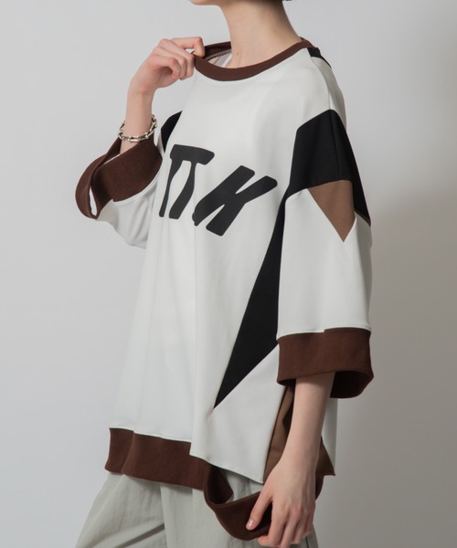 D.TT.K（ディティーティーケー）の「【ユニセックスアイテム】 RIB DETAIL GAME SHIRTS  オーバーサイズ アンフィニッシュド リブ ゲームシャツ（Tシャツ/カットソー・メンズ・ホワイト/ブラック・MEDIUM/LARGE）」の13枚目の写真
