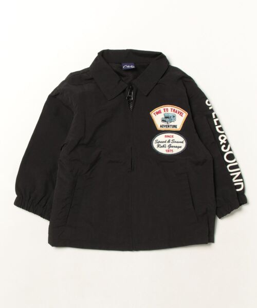 Crescent（クレッセント）の「ワッペン付コーチジャケット（ナイロンジャケット・キッズ・ベージュ/ブラック・110/120/130/90/95/80/100）」の2枚目の写真