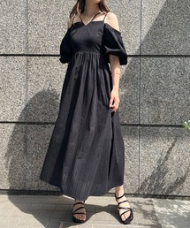 one after another NICE CLAUP | ネッククロス袖ボリュームワンピ(ワンピース)