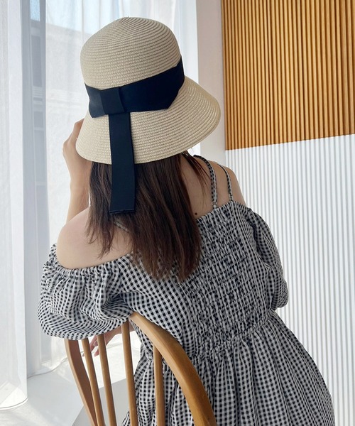 one after another NICE CLAUP（ワンアフターアナザーナイスクラップ）の「ネッククロス袖ボリュームワンピ（ワンピース・レディース・オフホワイト/ブラック/ブラック×ホワイト/イエロー・FREE）」の17枚目の写真