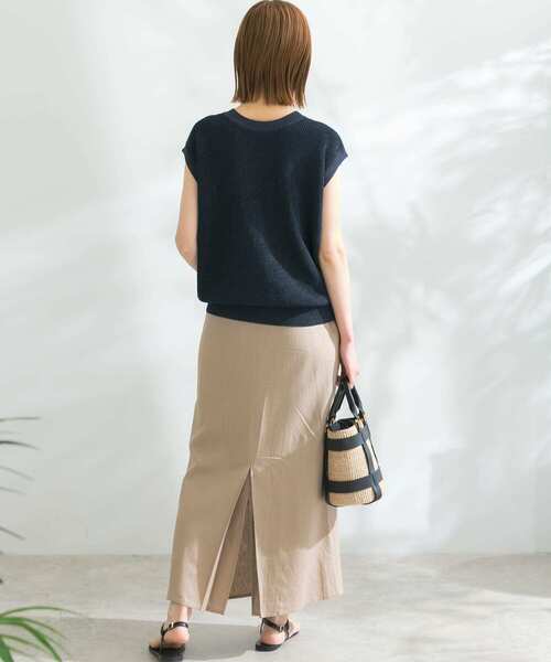 URBAN RESEARCH ROSSO WOMEN（アーバンリサーチ　ロッソ）の「デザインスリットイージータイトスカート（スカート・レディース・ベージュ/ブラック/レッド・FREE）」の9枚目の写真