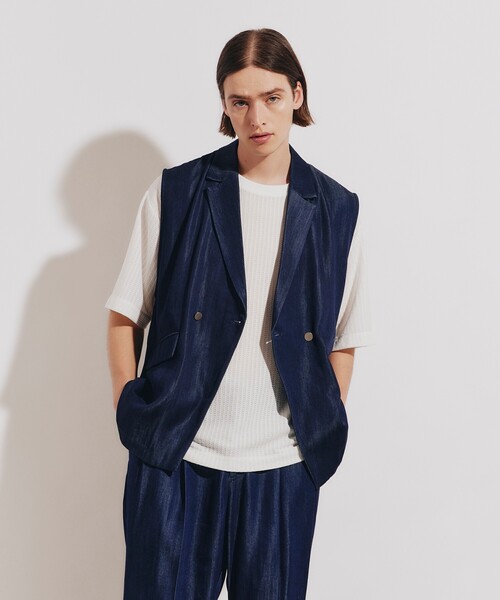 tk.TAKEO KIKUCHI(ティーケータケオキクチ)の「◆ブライトデニムベスト(ベスト・メンズ・ブルー系3/ブラック系3/ネイビー系3・88)」の3枚目の写真