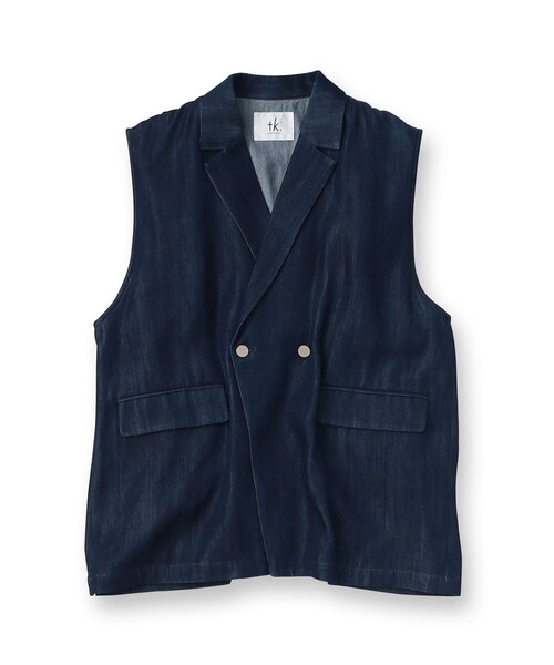 tk.TAKEO KIKUCHI(ティーケータケオキクチ)の「◆ブライトデニムベスト(ベスト・メンズ・ブルー系3/ブラック系3/ネイビー系3・88)」の4枚目の写真