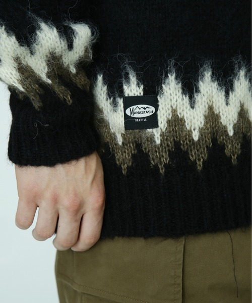 MANASTASH（マナスタッシュ）の「MANASTASH/マナスタッシュ　ABERDEEN SWEATER NORDIC アバディーンセーターノルディック（ニット/セーター・メンズ・ナチュラル/ブラック/ネイビー・MEDIUM/LARGE/X-LARGE）」の8枚目の写真