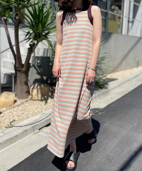 mi via loca（ミヴィアロカ）の「アメスリリブワンピース（ワンピース・レディース・カーキ/オレンジ/ブラック/ネイビー/トップグレー/ピンク・FREE）」の8枚目の写真