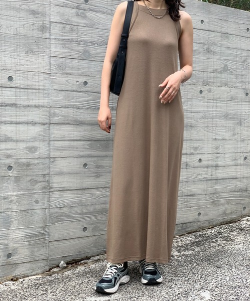 mi via loca（ミヴィアロカ）の「アメスリリブワンピース（ワンピース・レディース・カーキ/オレンジ/ブラック/ネイビー/トップグレー/ピンク・FREE）」の21枚目の写真
